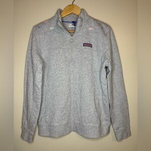 Vineyard Vines Whale 1/4 Zip Pullover Gray M